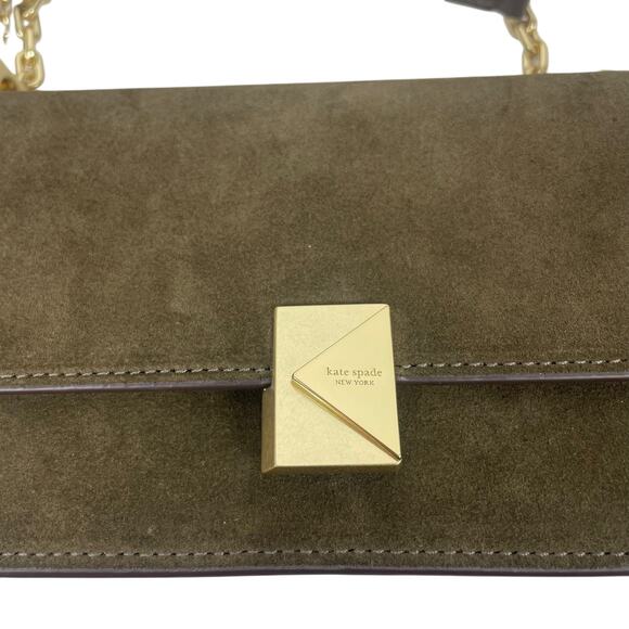 Kate Spade Deco Suede Mini Crossbody Bag Shoulder Bag Burnt Sage Green - Picture 10 of 14